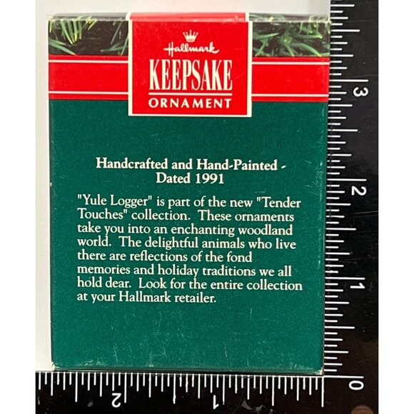 1991 HALLMARK KEEPSAKE ORNAMENT QX496-7 YULE LOGGER BEAVER - Picture 2 of 6